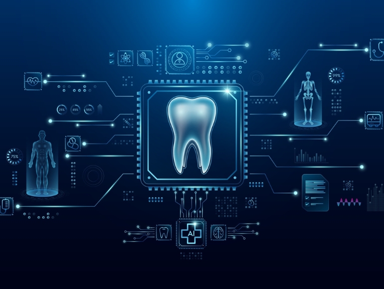 A stylised image representing AI in dentistry