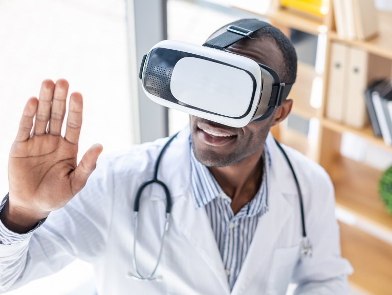 Virtual reality dentistry in use